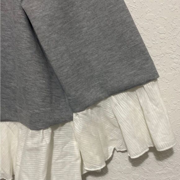 Halogen Mixed Media Bell Sleeve Sweatshirt Light gray size Medium - Picture 5 of 8